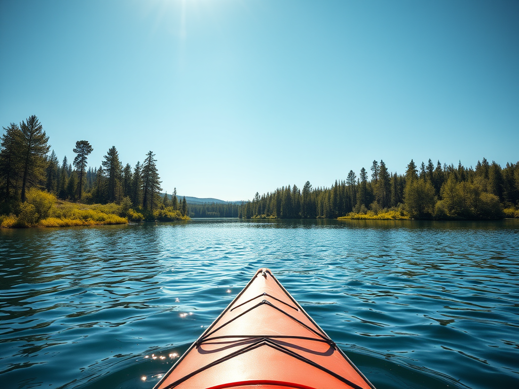 Kayaking on a Lapland lake during summer adventures with Wild Of Lapland Forest